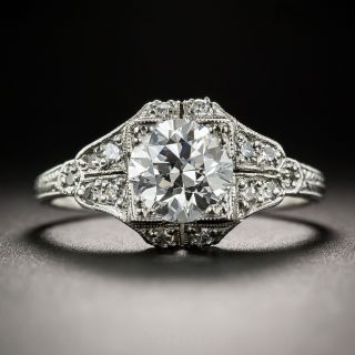 1.17 Carat Art Deco Platinum Diamond Ring - GIA D VS2