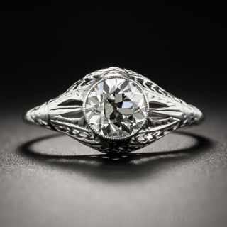 1.17  Carat Art Deco Solitaire Diamond Ring - GIA K VS1