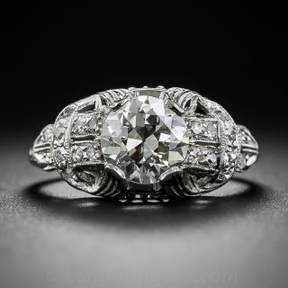 1.17 Carat Diamond Art Deco Engagement Ring  