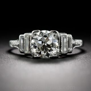 1.17 Carat Diamond Art Deco Engagement Ring