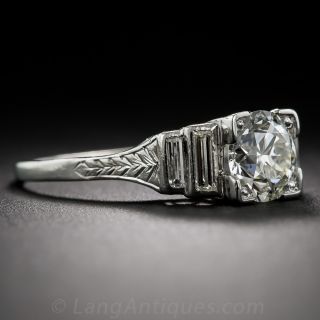 1.17 Carat Diamond Art Deco Engagement Ring