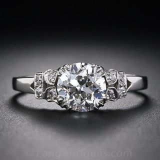 1.17 Carat Diamond Art Deco Engagement Ring