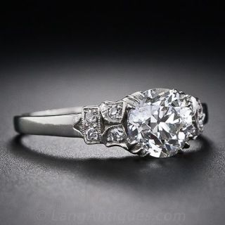 1.17 Carat Diamond Art Deco Engagement Ring