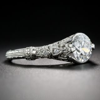 1.17 Carat Diamond Edwardian/Deco Style Ring GIA E VS2