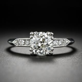 1.17 European-Cut Diamond Platinum Engagement Ring