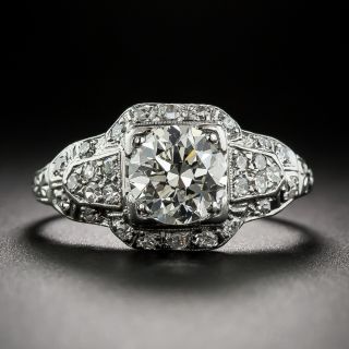 1.18 Carat Art Deco Diamond Engagement Ring