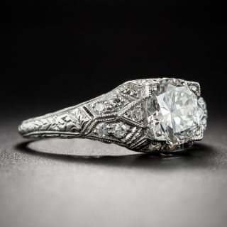 1.18 Carat Art Deco Diamond Ring GIA J / VVS2