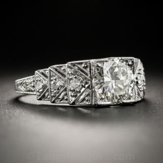 1.18 Carat Diamond Art Deco Engagement Ring - GIA I VS1