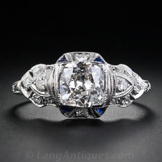 1.18 Carat Diamond Art Deco Engagement  Ring
