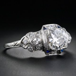 1.18 Carat Diamond Art Deco Engagement  Ring