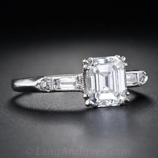 1.18 Carat E-VVS2 Emerald-Cut Diamond Ring