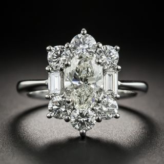 1.18 Carat Oval Platinum Diamond Ring - GIA K SI2 - 1