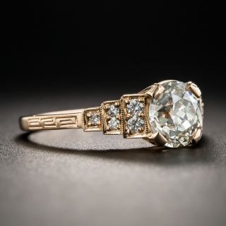 1.19 Carat Art Deco Style Diamond and Rose Gold Engagement Ring -  GIA K SI1