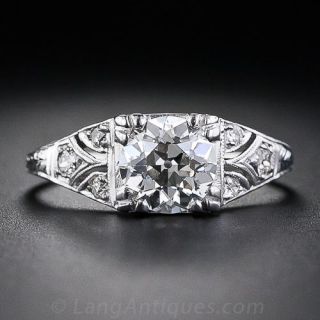 1.19 Carat Diamond Art Deco Engagement Ring
