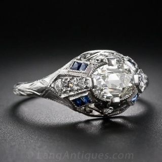 1.19 Carat Diamond Art Deco Engagement Ring