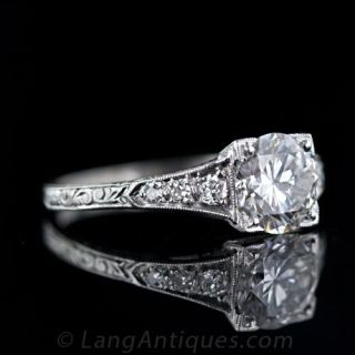 1.19 Carat Diamond Art Deco Engagement Ring