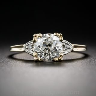 1.19 Carat European-Cut Diamond Engagement Ring GIA J-VS2