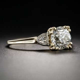 1.19 Carat European-Cut Diamond Engagement Ring GIA J-VS2