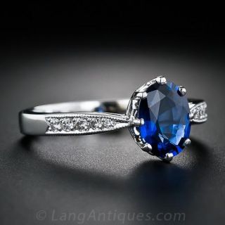 1.19 Carat Sapphire and Diamond Ring