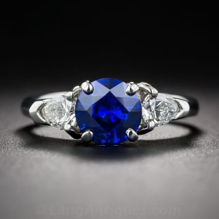 1.19 Carat Sapphire, Platinum and Diamond Ring
