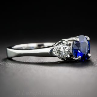 1.19 Carat Sapphire, Platinum and Diamond Ring