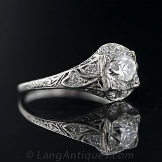 1.20 Carat Art Deco Diamond Engagement Ring