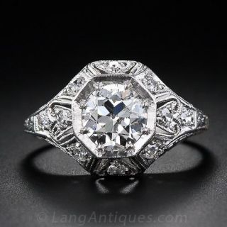 1.20 Carat Art Deco Diamond Engagement Ring