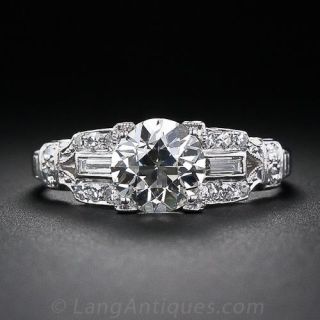 1.20 Carat Art Deco Diamond Engagement Ring