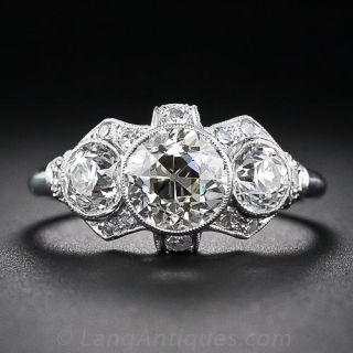 1.20 Carat Art Deco Platinum and Diamond Engagement Ring