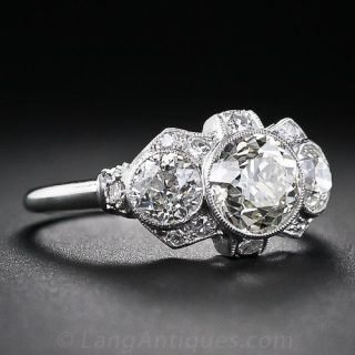 1.20 Carat Art Deco Platinum and Diamond Engagement Ring