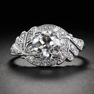 1.20 Carat Diamond Art Deco Platinum Engagement Ring