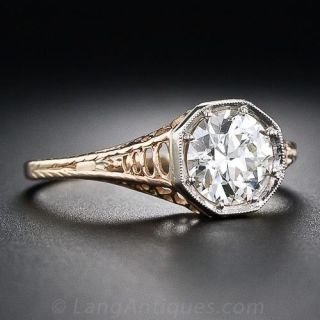 1.20 Carat Early Art Deco Solitare Engagement Ring