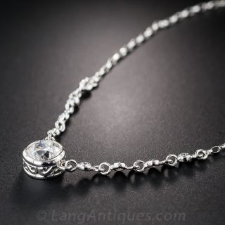 1.20 Carat European-Cut Diamond Pendant Necklace