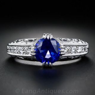 1.20 Carat Sapphire and Diamond Ring