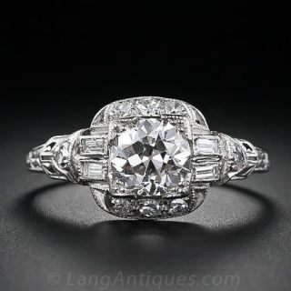 1.21 Carat Art Deco Diamond Engagement Ring
