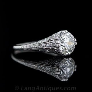 1.21 Carat Art Deco Diamond Engagement Ring