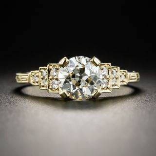  1.21 Carat Art Deco Style European-Cut Diamond Ring - GIA L VS2 - 2