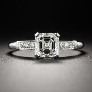 1.21 Carat Asscher-Cut Diamond Vintage Engagement Ring - GIA H VS2 