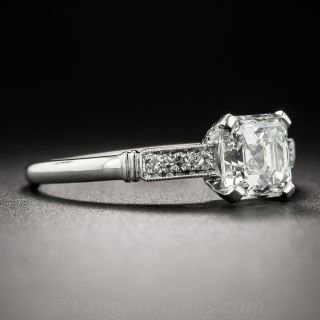 1.21 Carat Asscher-Cut Diamond Vintage Engagement Ring - GIA H VS2 
