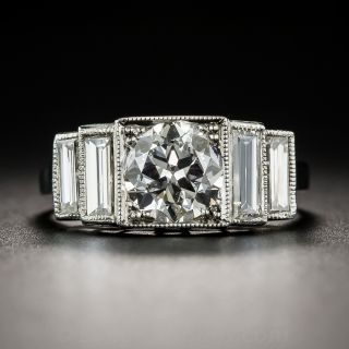 1.21 Carat Diamond and Platinum Art Deco Engagement Ring - GIA I SI2