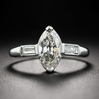 1.21 Carat Marquise Diamond Art Deco Engagement Ring