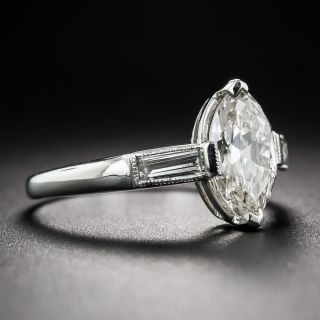 1.21 Carat Marquise Diamond Art Deco Engagement Ring