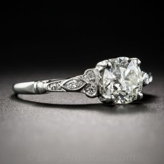1.21 Carat Diamond Art Deco Engagement Ring GIA K-VS2