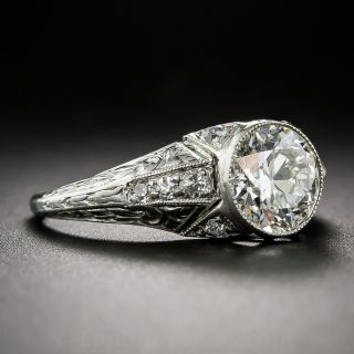 1.22 Carat Art Deco Diamond and Platinum Engagement Ring with GIA Certificate
