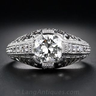 1.22 Carat Art Deco Style Engagement Ring