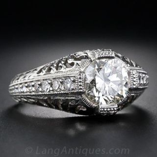 1.22 Carat Art Deco Style Engagement Ring