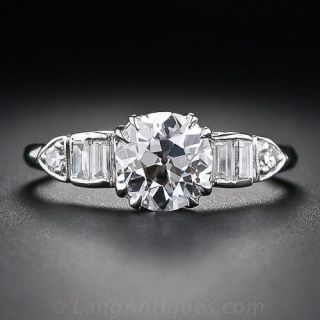 1.22 Carat Late Art Deco Diamond Ring