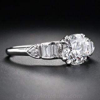 1.22 Carat Late Art Deco Diamond Ring