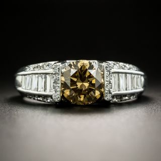1.22 Carat Natural Brown Platinum Diamond Ring - 1