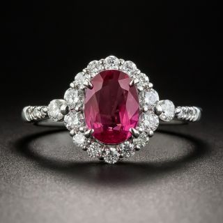 1.22 Carat No-Heat Ruby Platinum Diamond Ring